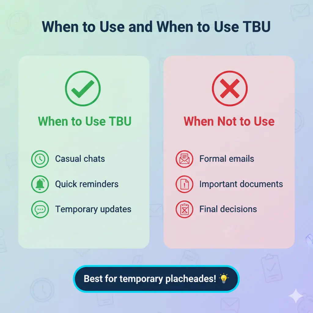 When to Use and When Not to Use TBU
