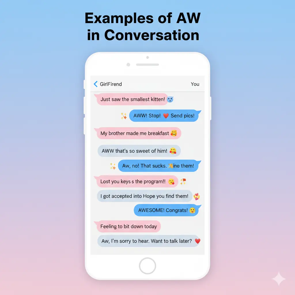 Examples of “Aw” in Conversation