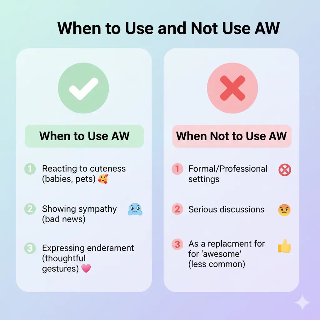 When to Use and When Not to Use “Aw”