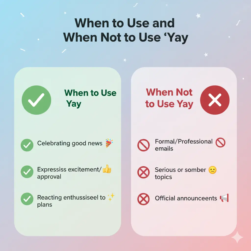 When to Use and When Not to Use “Yay”