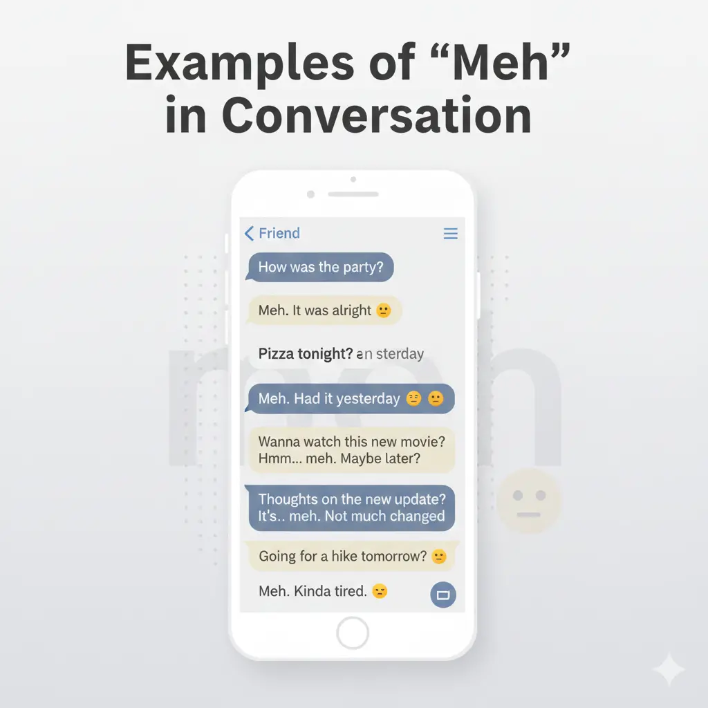 Examples of “Meh” in Conversation