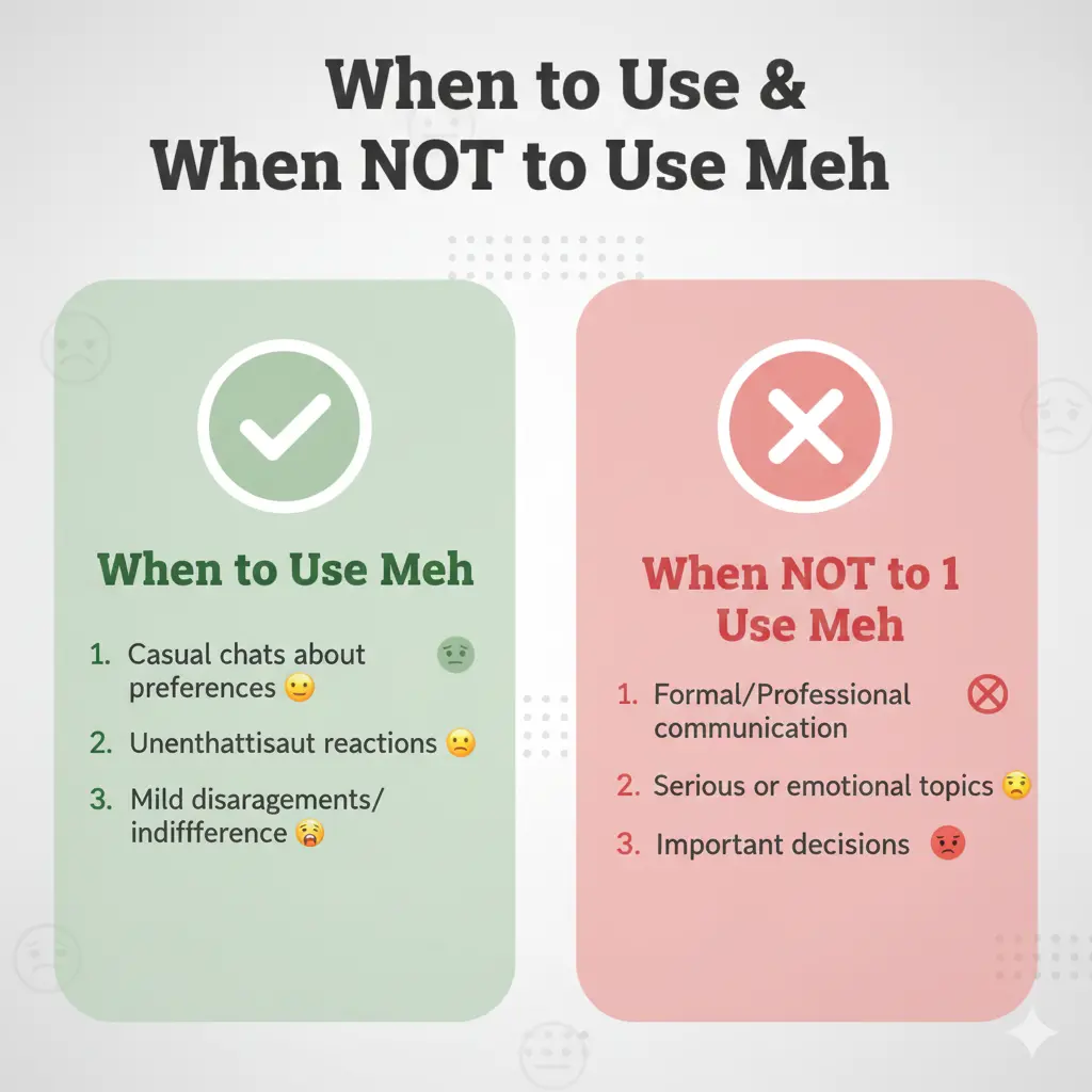 When to Use and When Not to Use “Meh”