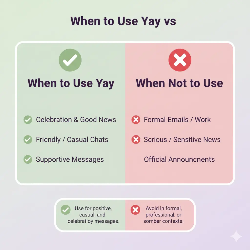 When to Use and When Not to Use “Yay”