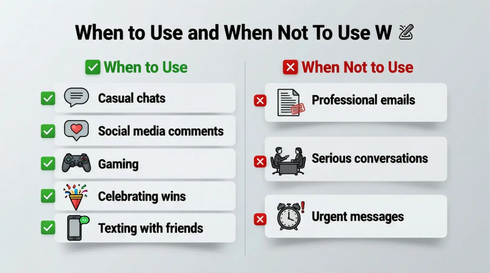 When to Use and When Not to Use W