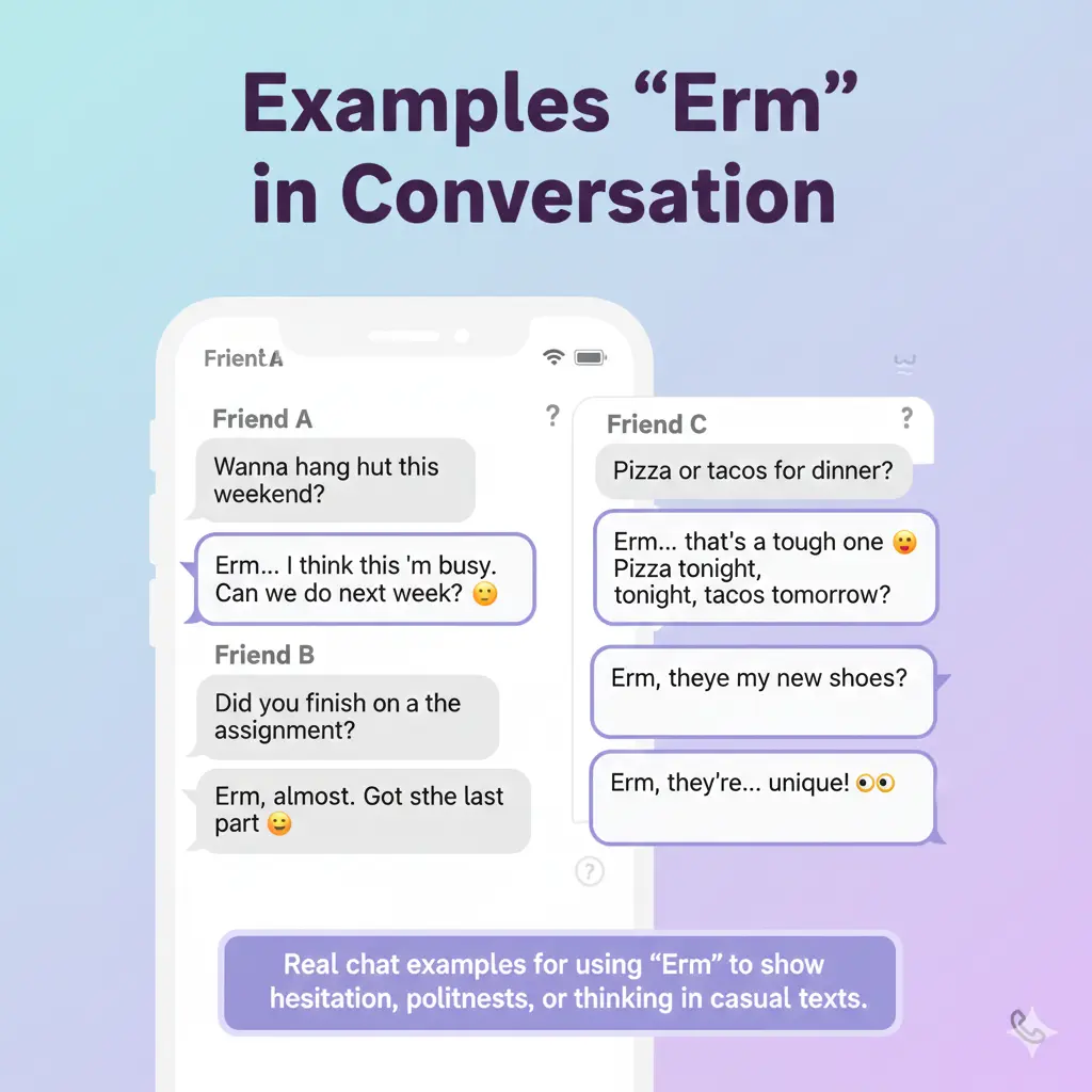 Examples of “erm” in Conversation