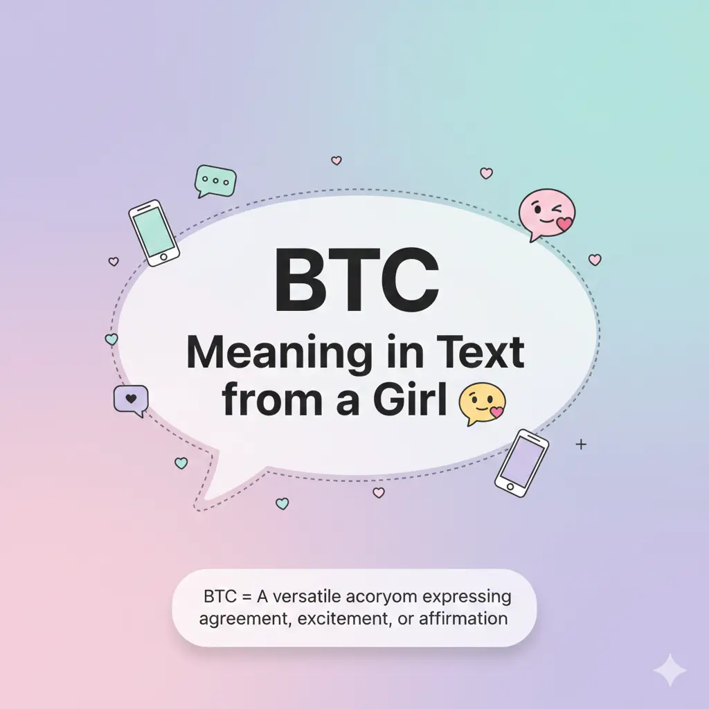 BTC Meaning in Text from a Girl
