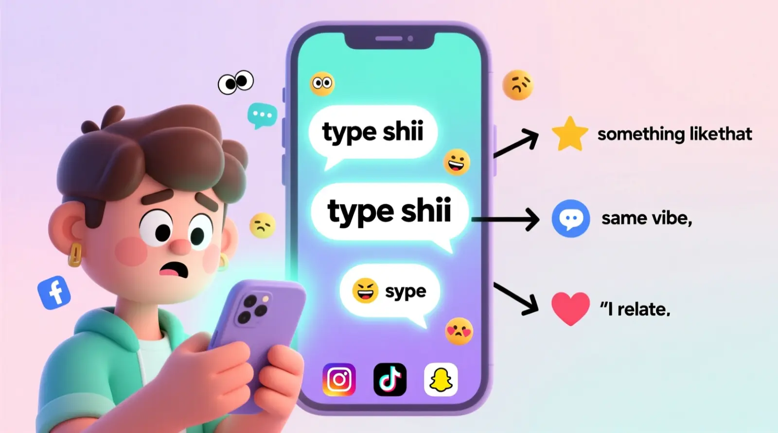type shii meaning in text