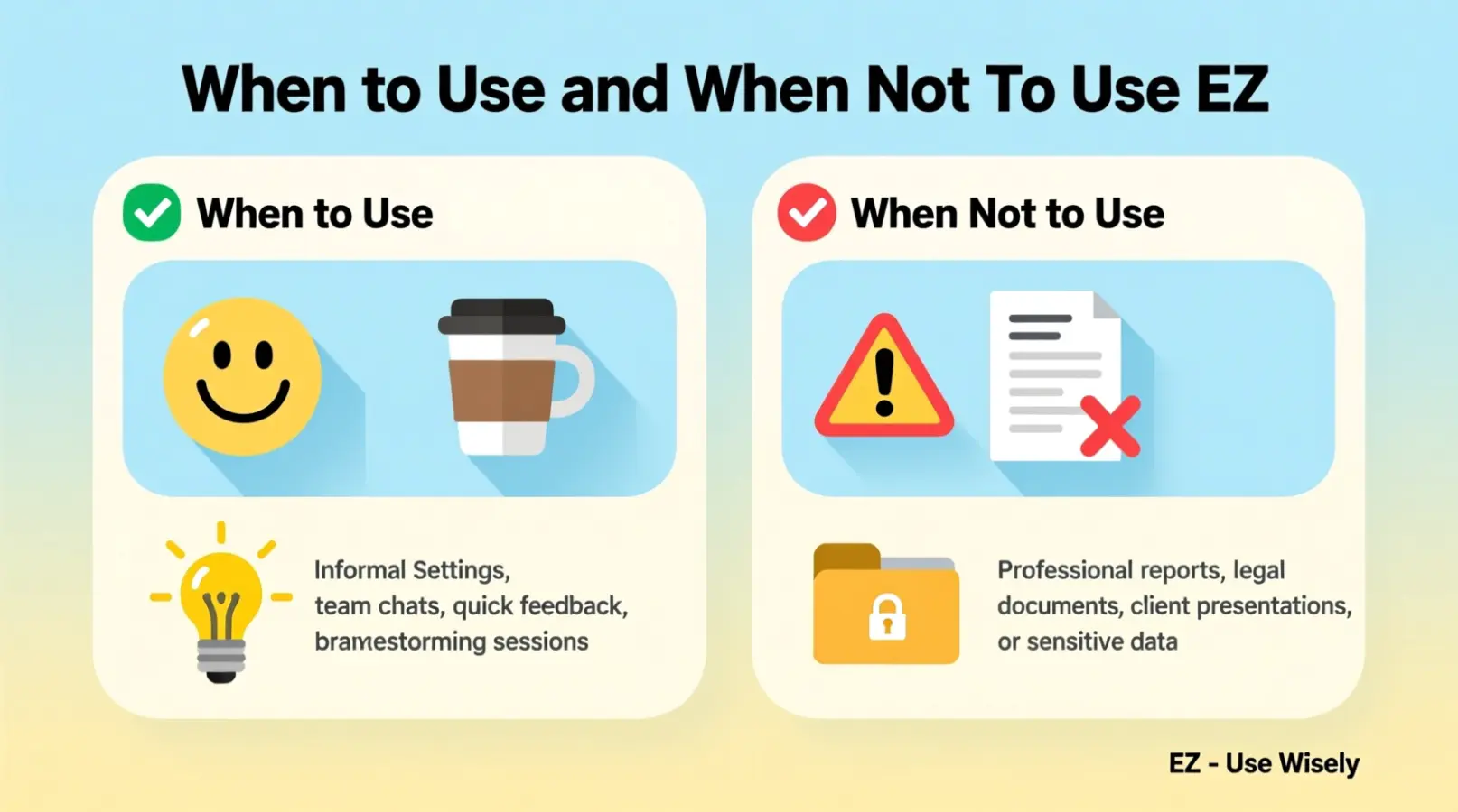 When to Use and When Not to Use EZ