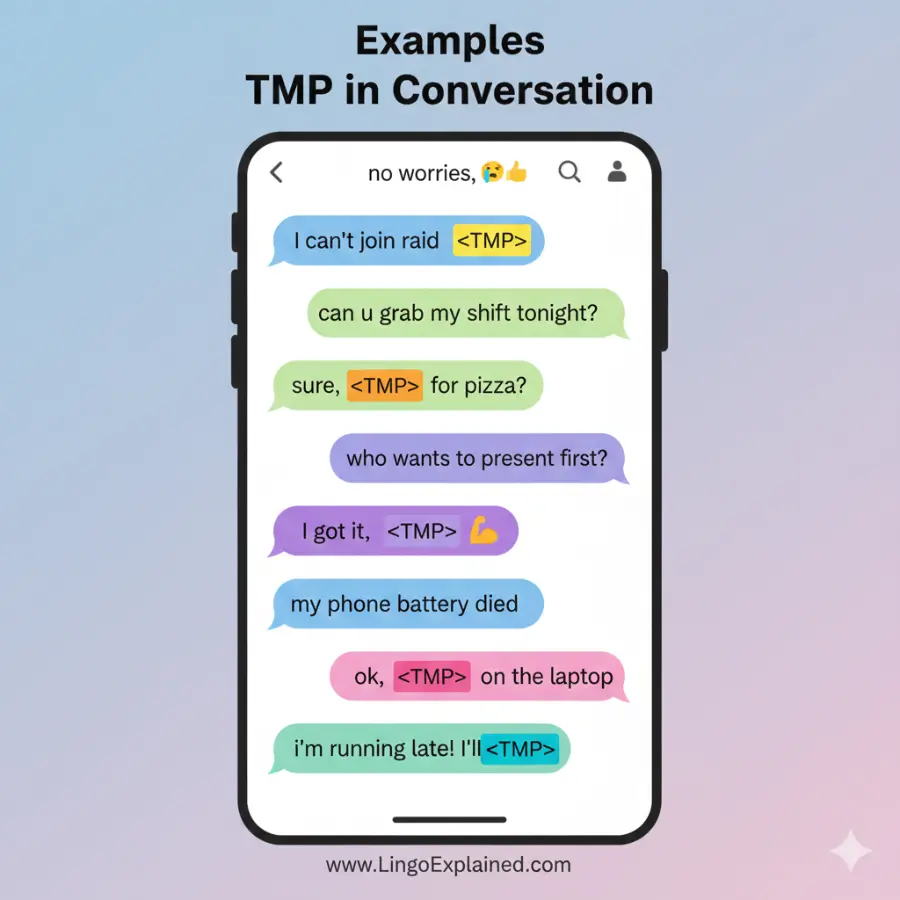 Examples of TMP in Conversation
