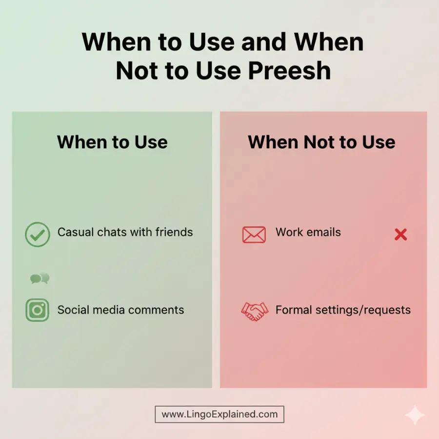 When to Use and When Not to Use Preesh