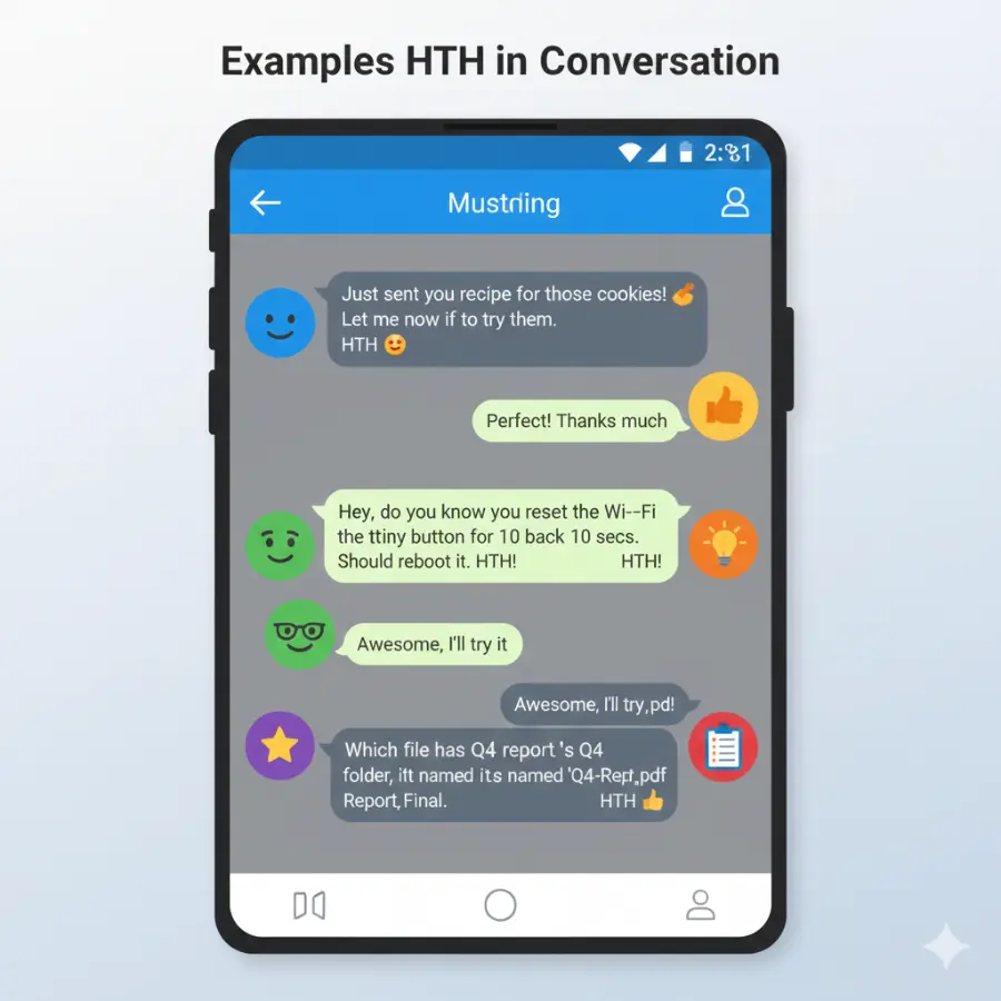Examples of HTH in Conversation