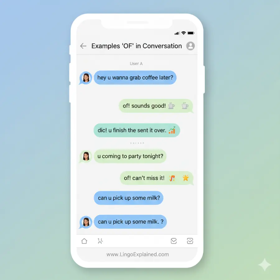 Examples of OF in Conversation