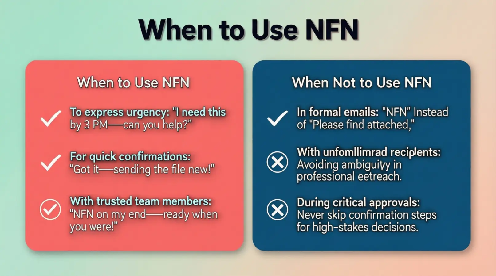 When to Use and When Not to Use NFN