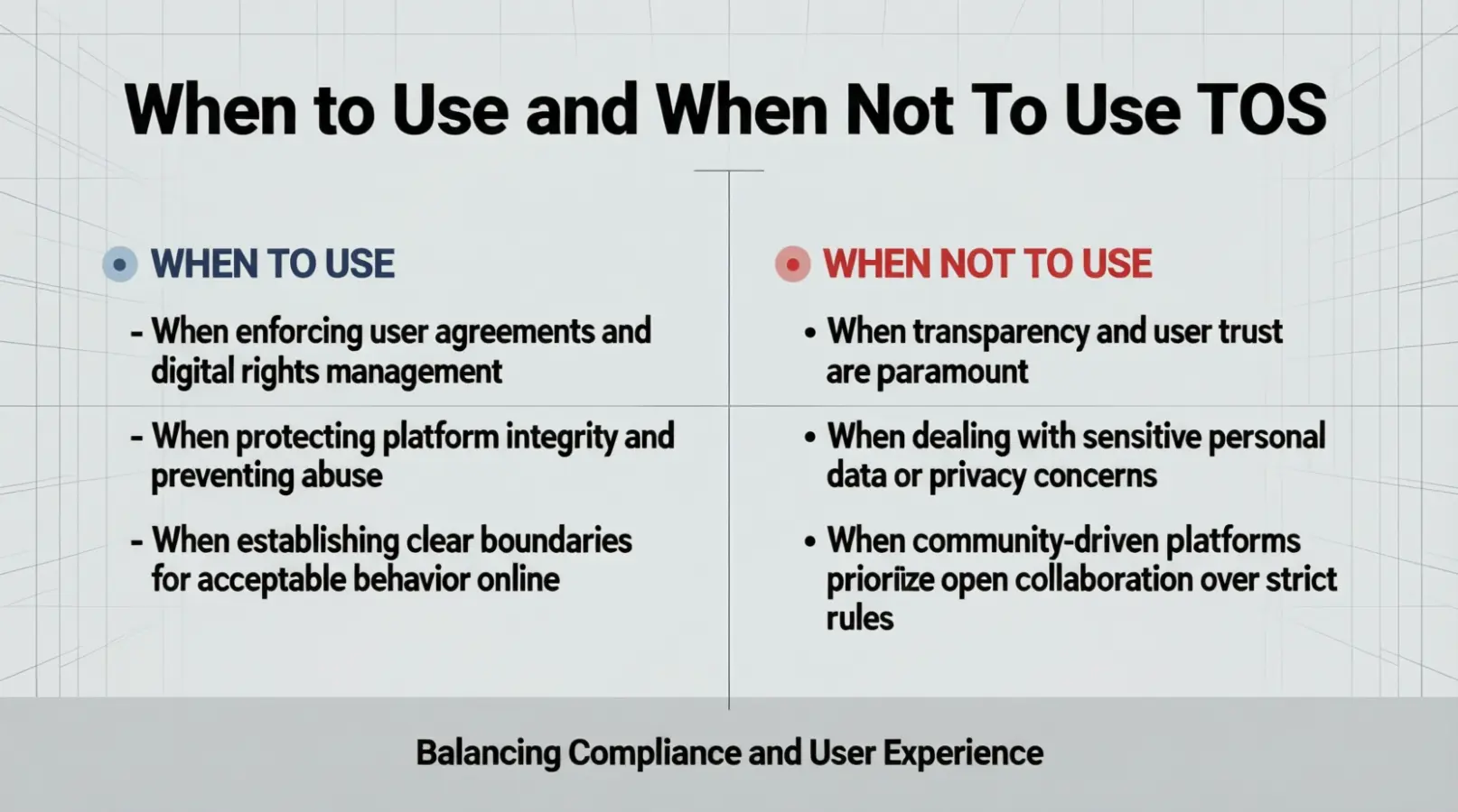 When to Use and When Not to Use TOS