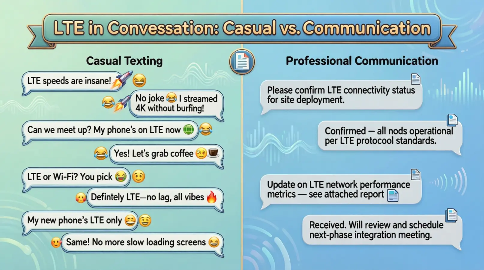 Examples of LTE in Conversation