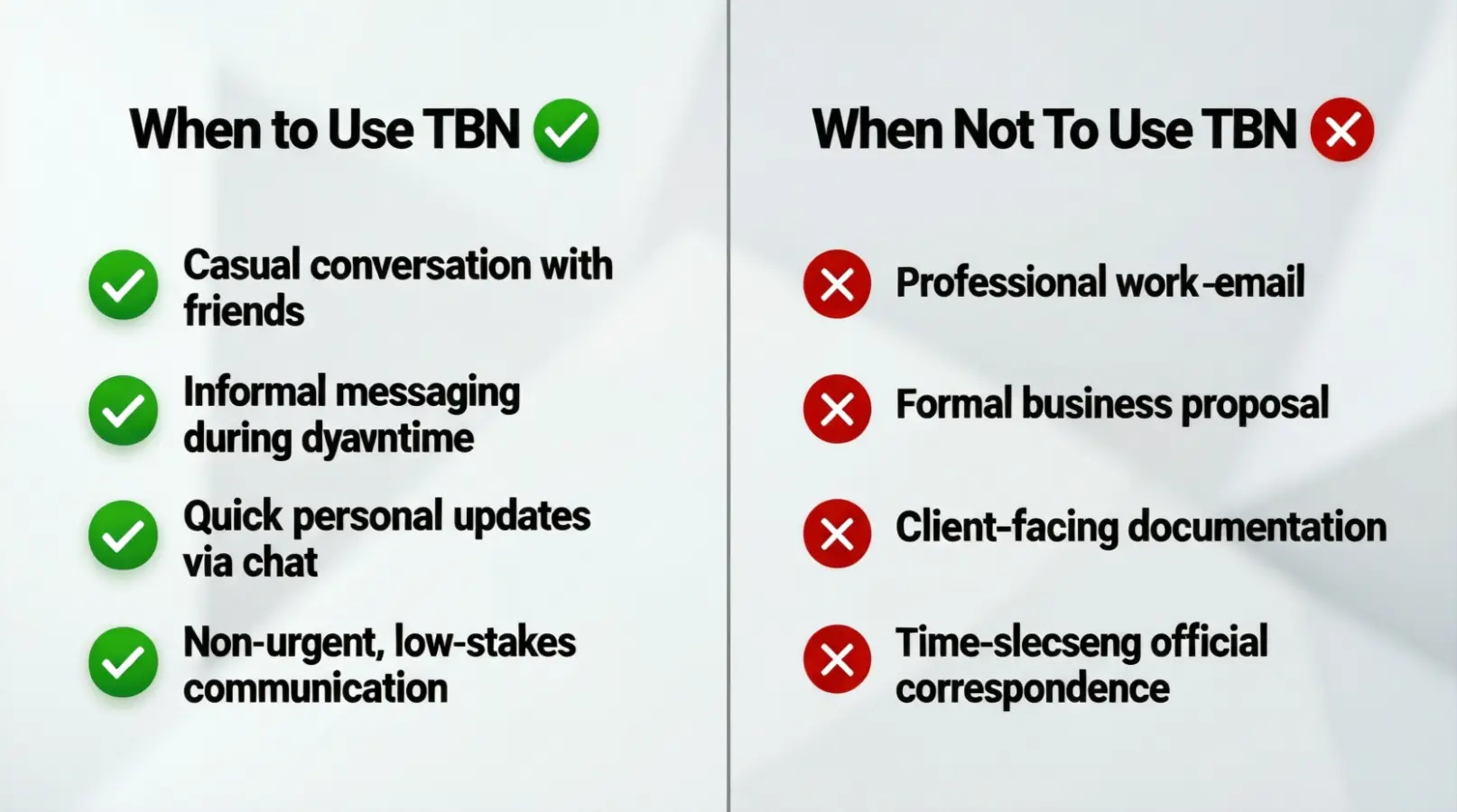 When to Use and When Not to Use TBN