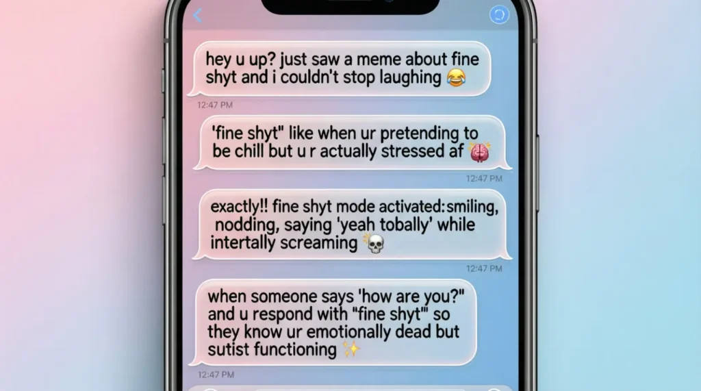 Examples of Fine Shyt in Conversation