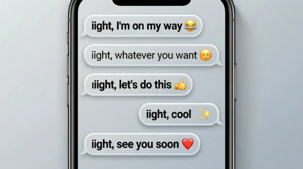 Examples of Ight in Conversation
