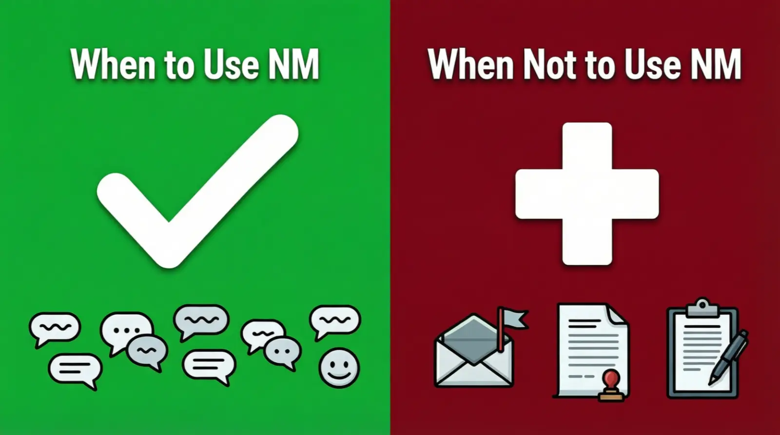 When to Use and When Not to Use NM