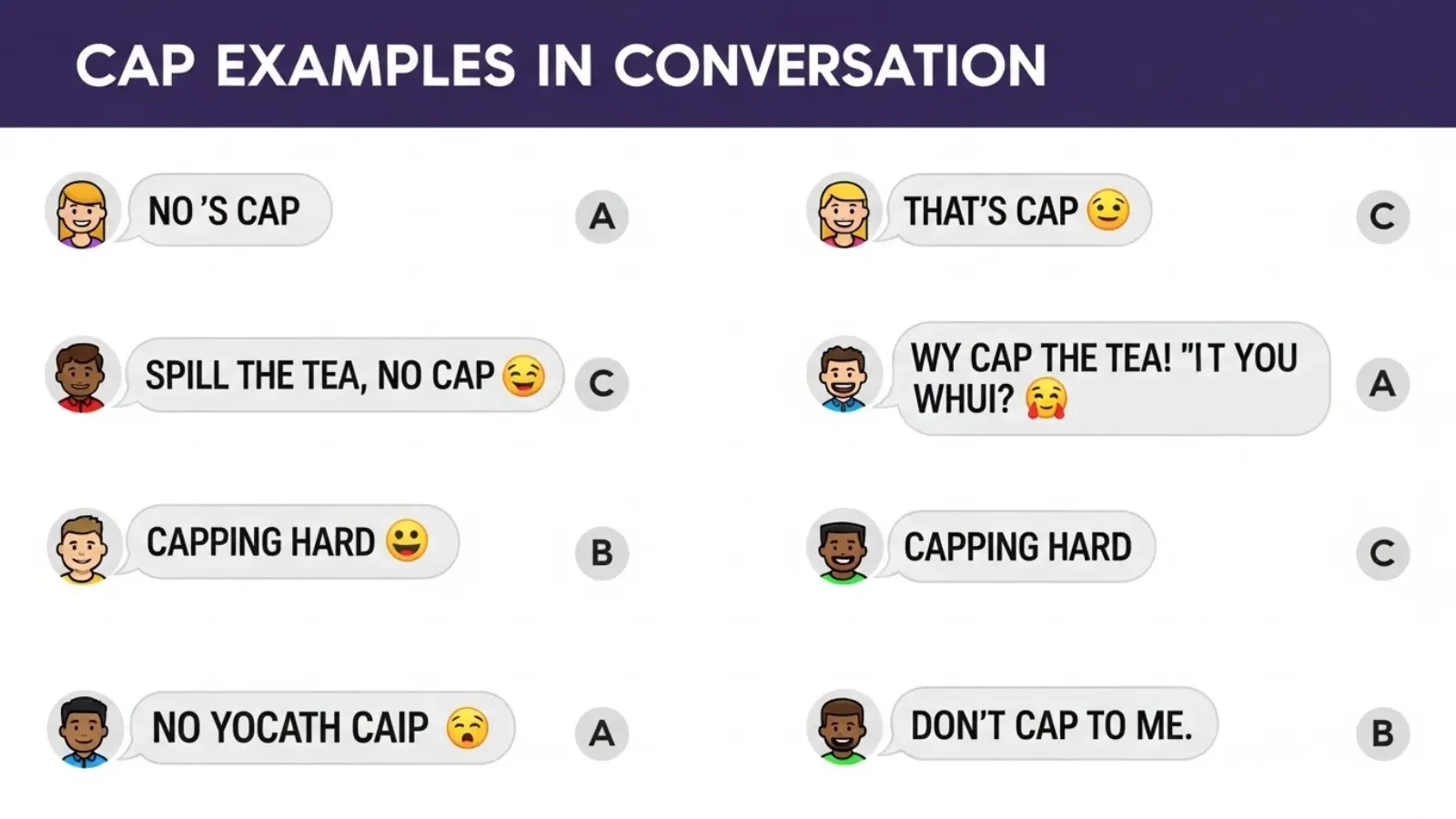 Examples of Cap in Conversation